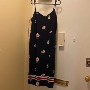 Below knee dress in dark blue colour